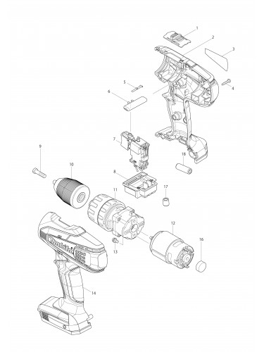 Vue éclatée Makita HP457D#01