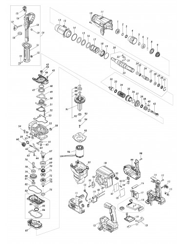 Vue éclatée Makita HR008G#01