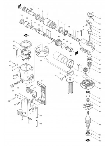 Vue éclatée Makita HR1820#01