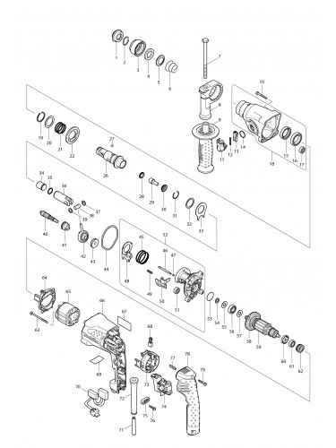 Vue éclatée Makita HR1830F#01