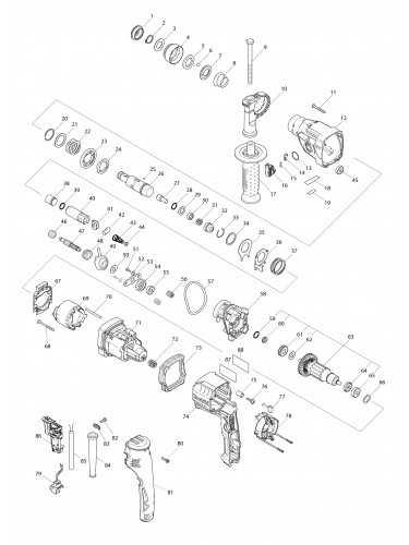 Vue éclatée Makita HR1841F#01