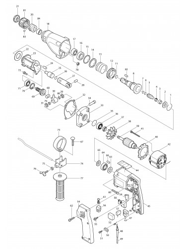 Vue éclatée Makita HR2000#01