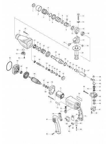 Vue éclatée Makita HR2413#01