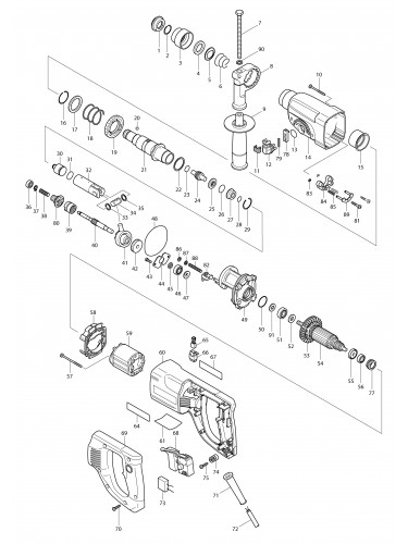 Vue éclatée Makita HR2455#01