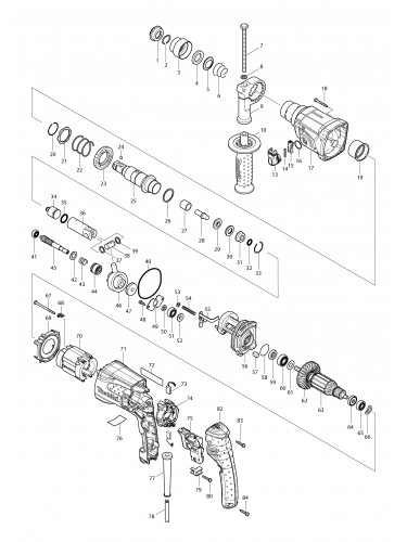 Vue éclatée Makita HR2460#01