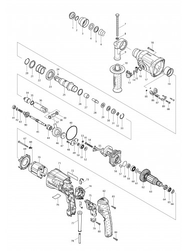 Vue éclatée Makita HR2470#01