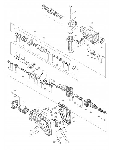 Vue éclatée Makita HR2475#01