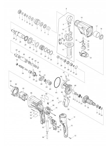 Vue éclatée Makita HR2601#01