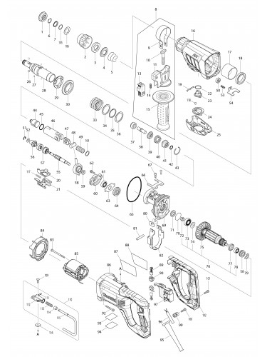 Vue éclatée Makita HR2641#01