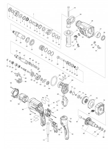 Vue éclatée Makita HR2651T#01