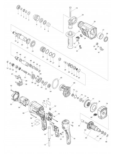 Vue éclatée Makita HR2652#01