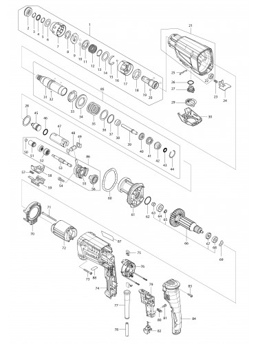 Vue éclatée Makita HR2670FT#01