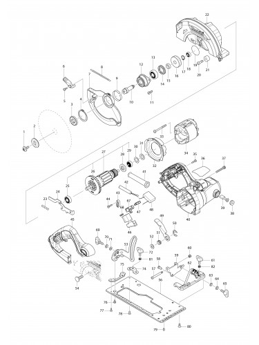 Vue éclatée Makita HS6601#01