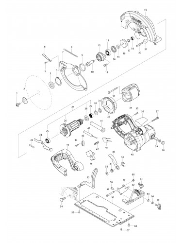 Vue éclatée Makita HS7600#01