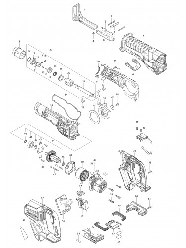 Vue éclatée Makita JR001G#01