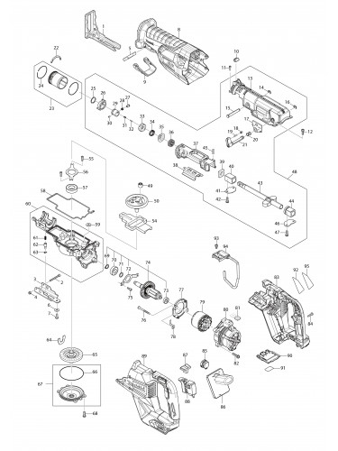 Vue éclatée Makita JR002G#01