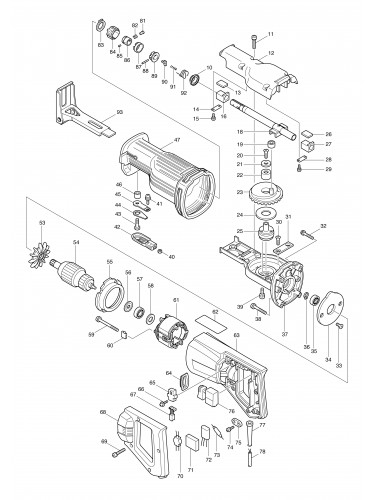 Vue éclatée Makita JR3000VT#01