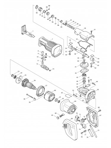 Vue éclatée Makita JR3030T#01