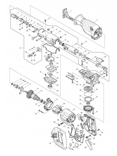 Vue éclatée Makita JR3070CT#01