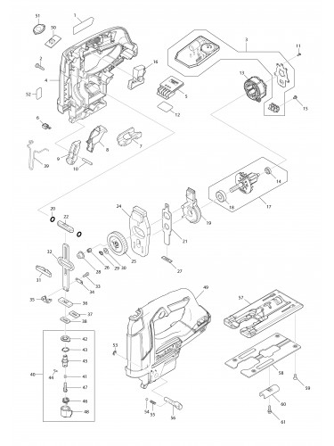 Vue éclatée Makita JV103D#01