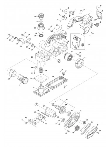 Vue éclatée Makita KP001G#01