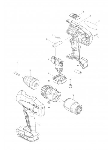 Vue éclatée Makita M6301D#01
