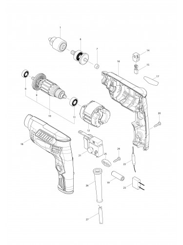 Vue éclatée Makita M6501#01