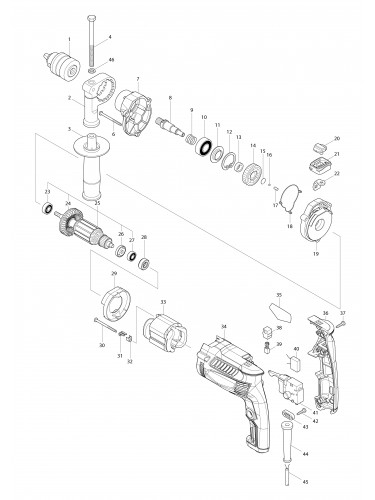 Vue éclatée Makita M8100#01