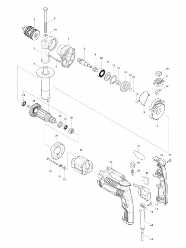 Vue éclatée Makita M8101#01
