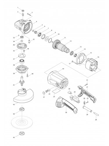 Vue éclatée Makita M9000#01