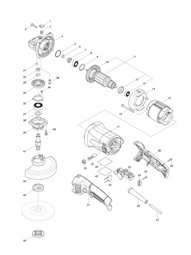 Vue éclatée Makita M9002#01