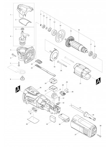 Vue éclatée Makita M9800#01