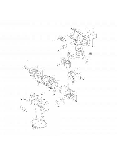 Vue éclatée Makita 6343 #01