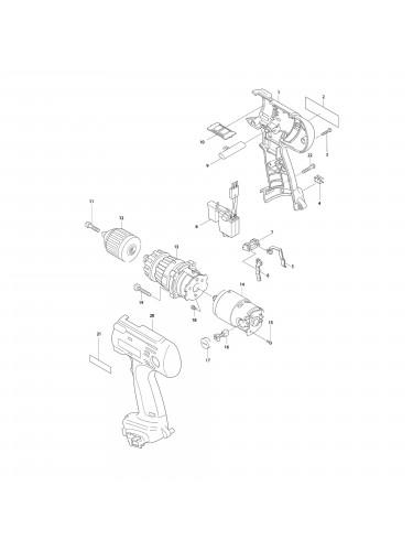 Vue éclatée Makita 8413 #01
