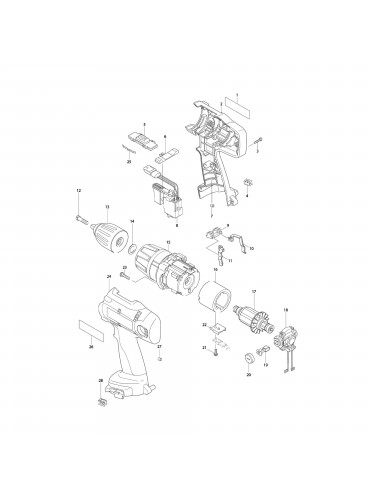 Vue éclatée Makita 8414 #01