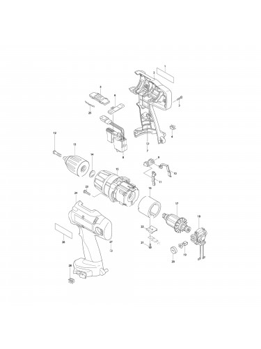 Vue éclatée Makita 8434 #01