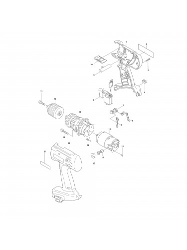 Vue éclatée Makita 8443 #01