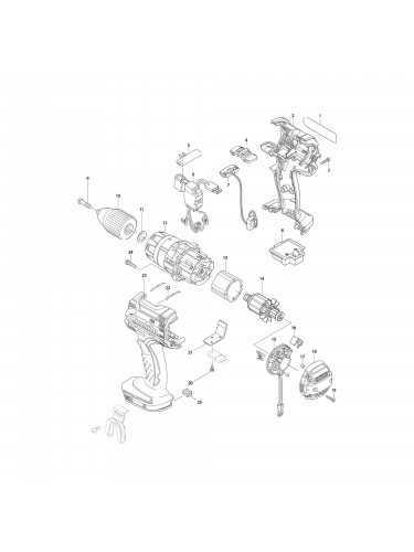 Vue éclatée Makita BHP444 #01