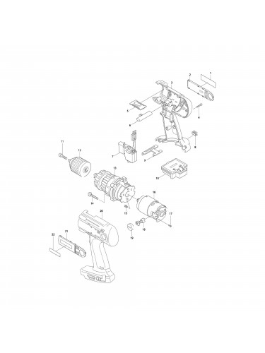 Vue éclatée Makita BHP460SHE #01