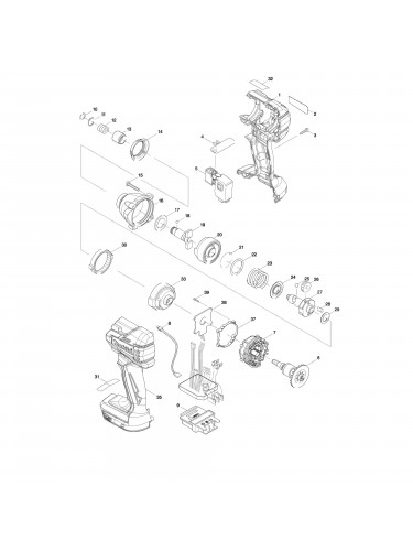 Vue éclatée Makita BTD129 #01