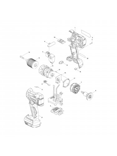 Vue éclatée Makita DDF470 #01