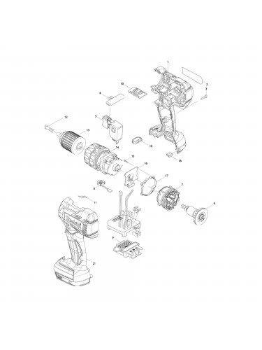 Vue éclatée Makita DHP470 #01