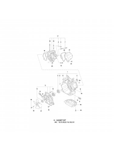 Vue éclatée Makita G4300IS #01