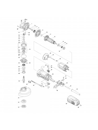 Vue éclatée Makita GA5040JD #01