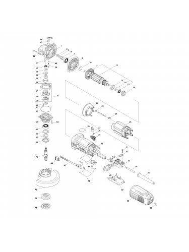 Vue éclatée Makita GA5040RZ #01