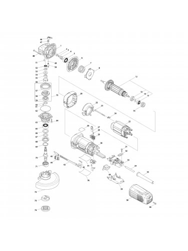 Vue éclatée Makita GA5041RZ #01