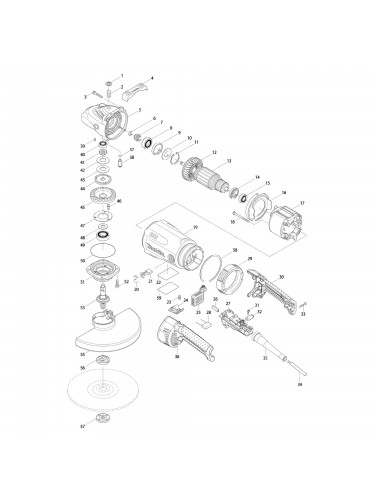 Vue éclatée Makita GA9030RF01 #01