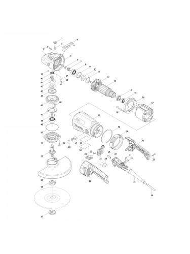 Vue éclatée Makita GA9040RF01 #01