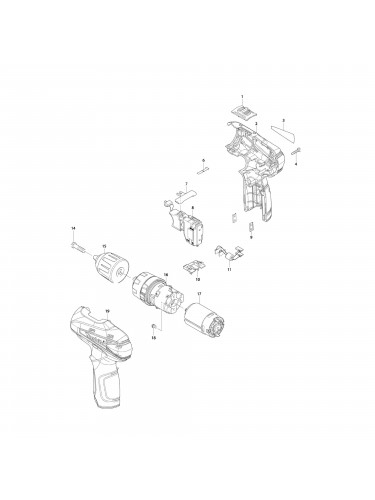 Vue éclatée Makita HP330 #01