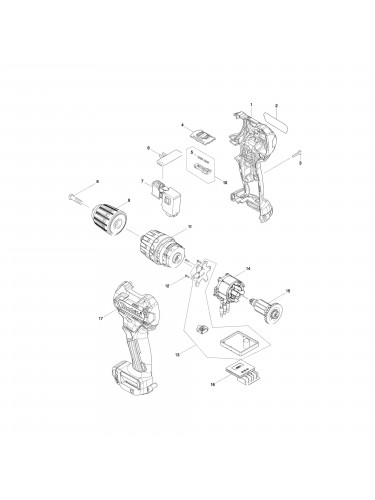 Vue éclatée Makita HP332 #01